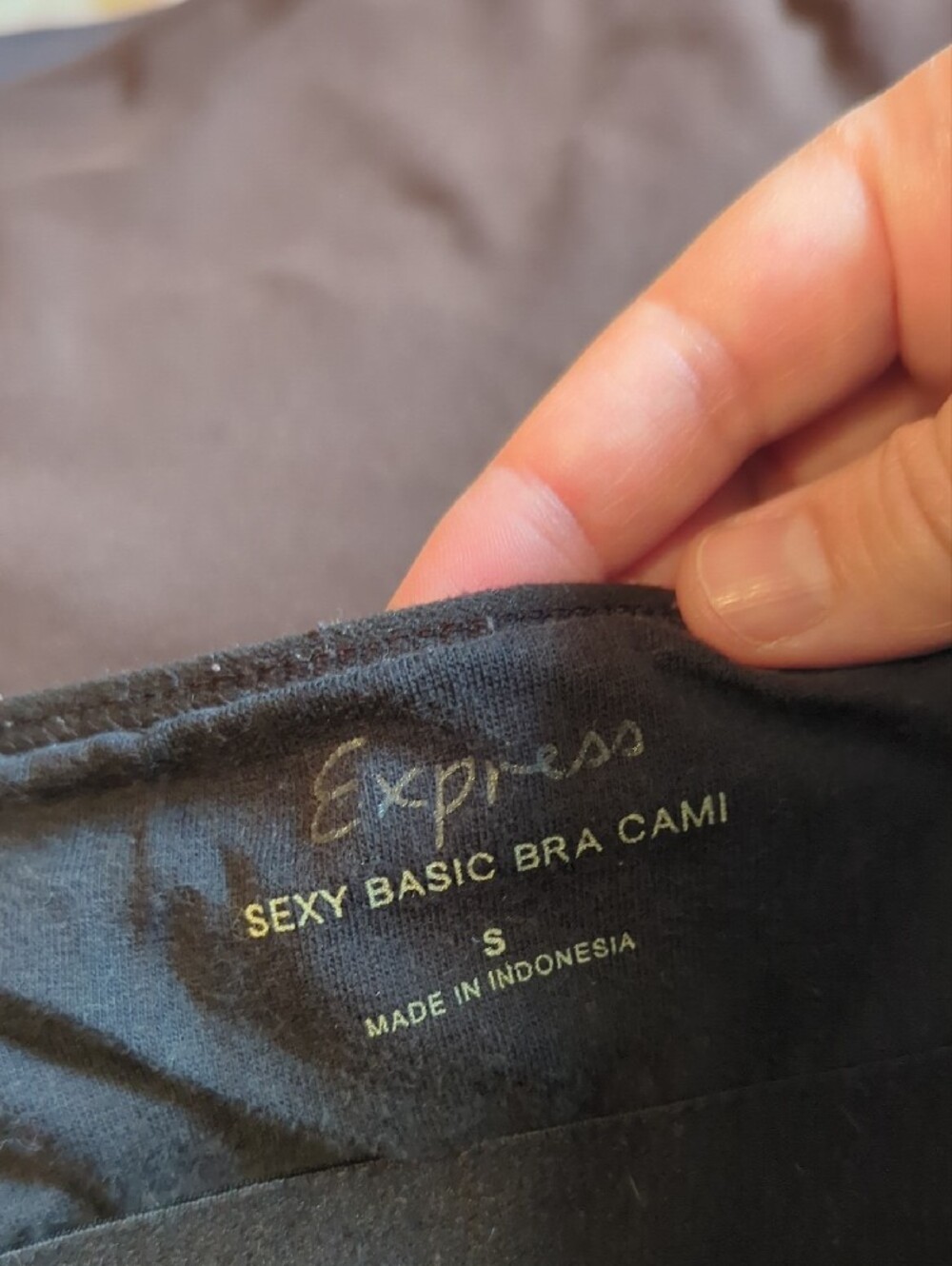 3 Pk: Express Sexy Basic Bra Camis - Black, Dark Brown, Charcoal - Picture 7 of 9